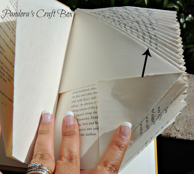book page folding art, book page folding tutorial, book page folding, folding book pages,  book folding, DIY, 