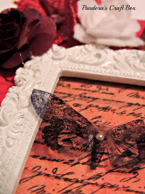 tags, frame, butterfly, paper, fabric flowers, valentine hearts