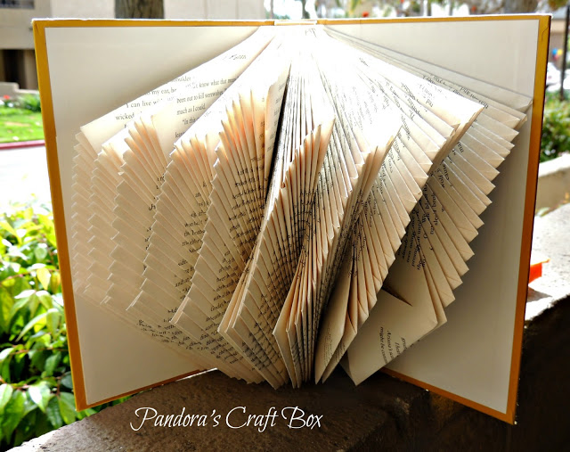 book page folding art, book page folding tutorial, book page folding, folding book pages,  book folding, DIY, 