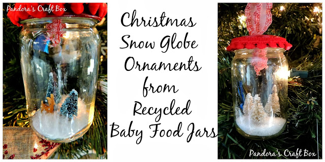 Christmas, Christmas ornament, Holiday crafts, recycled, recycled baby food jar, ornaments, mason jar ornament, 