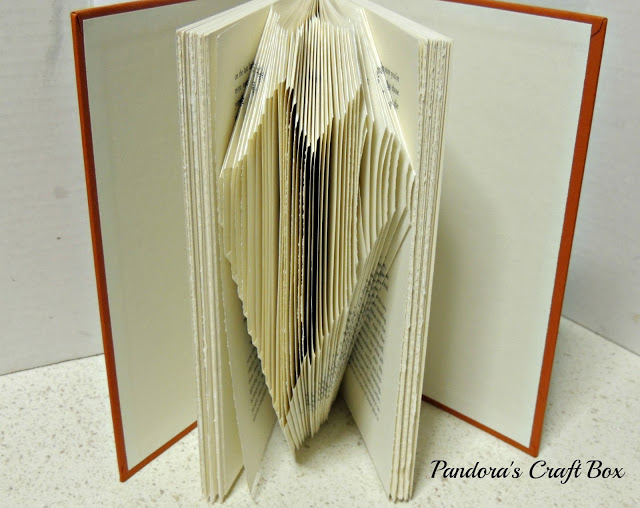 Book folding, origami, heart folding book, hear fold, book folding art, book folding tutorials, DIY, old books, folding old books, recycling books